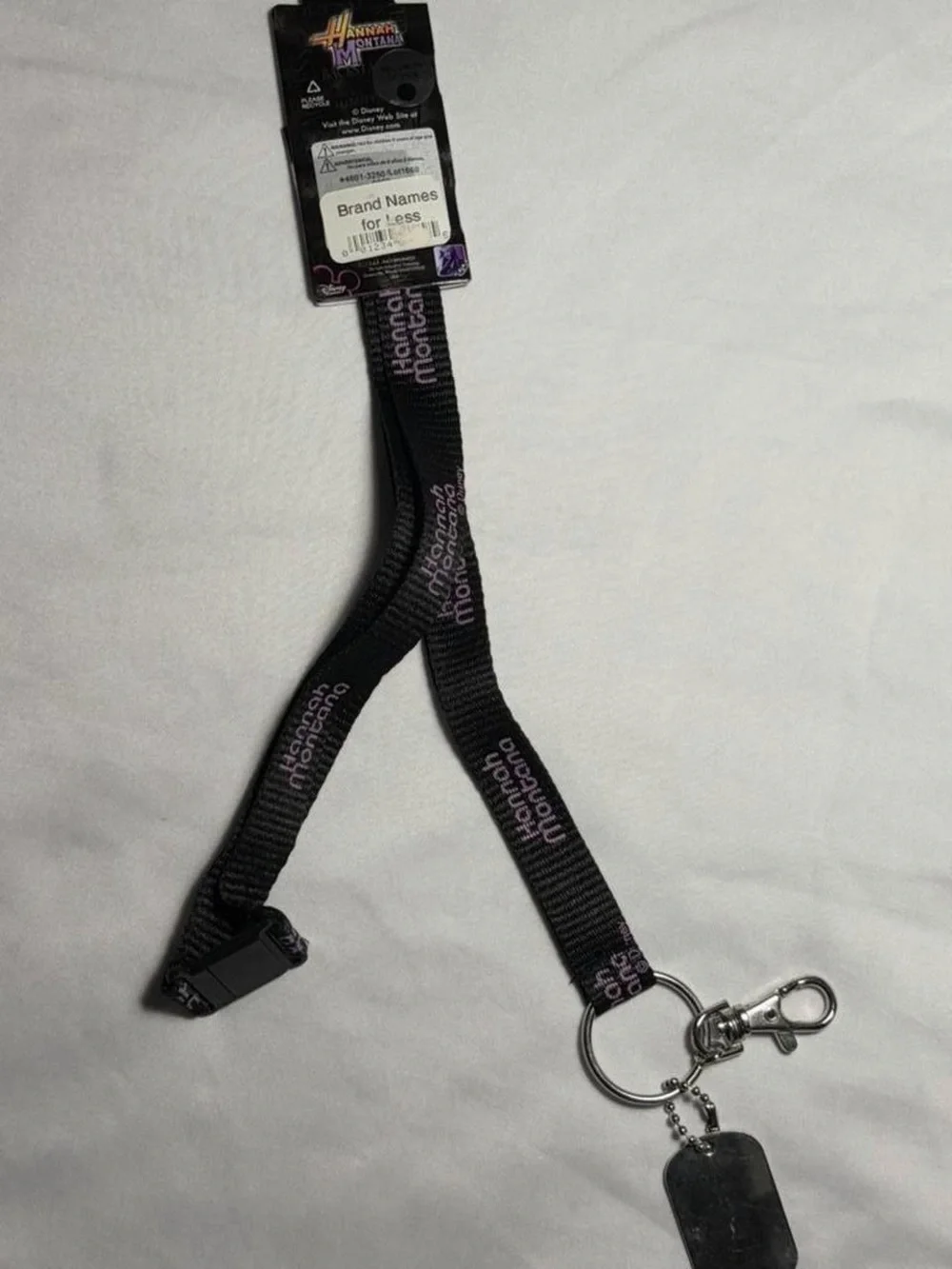 Disney Black Hannah Montana Lanyard with Pendant